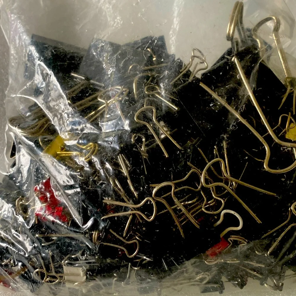 Universal Binder Clips in Zip-Seal Bag - Large, Black/Silver